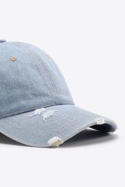 Distressed Adjustable Baseball Cap-Teresa&#39;s Fashionista LLC