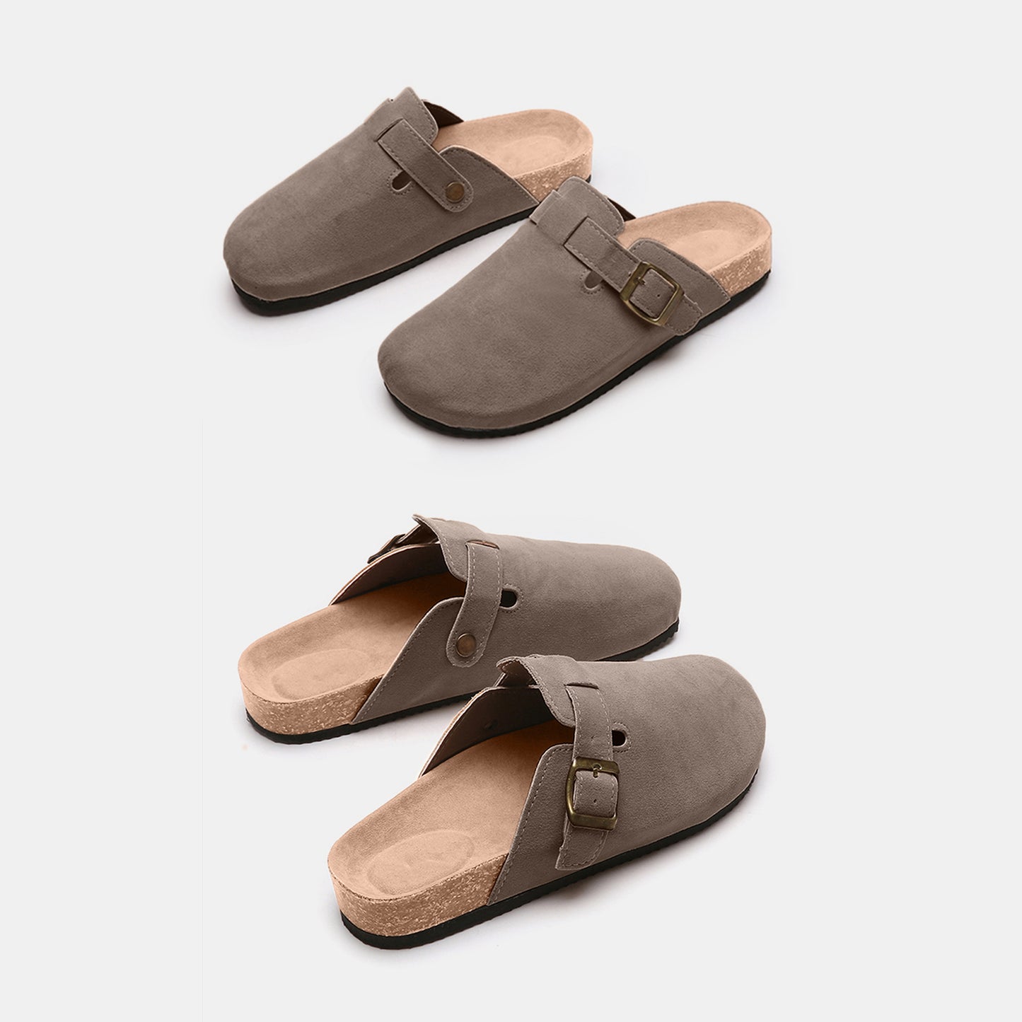 Suede Closed Toe Buckle Slide-Teresa&#39;s Fashionista LLC