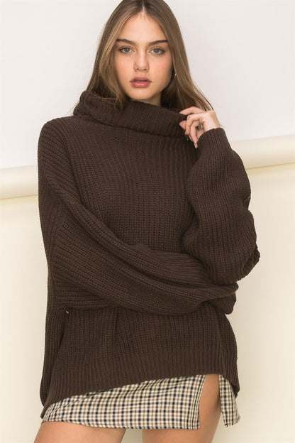 Cuddly Cute Turtleneck Oversized Sweater-Teresa&#39;s Fashionista LLC