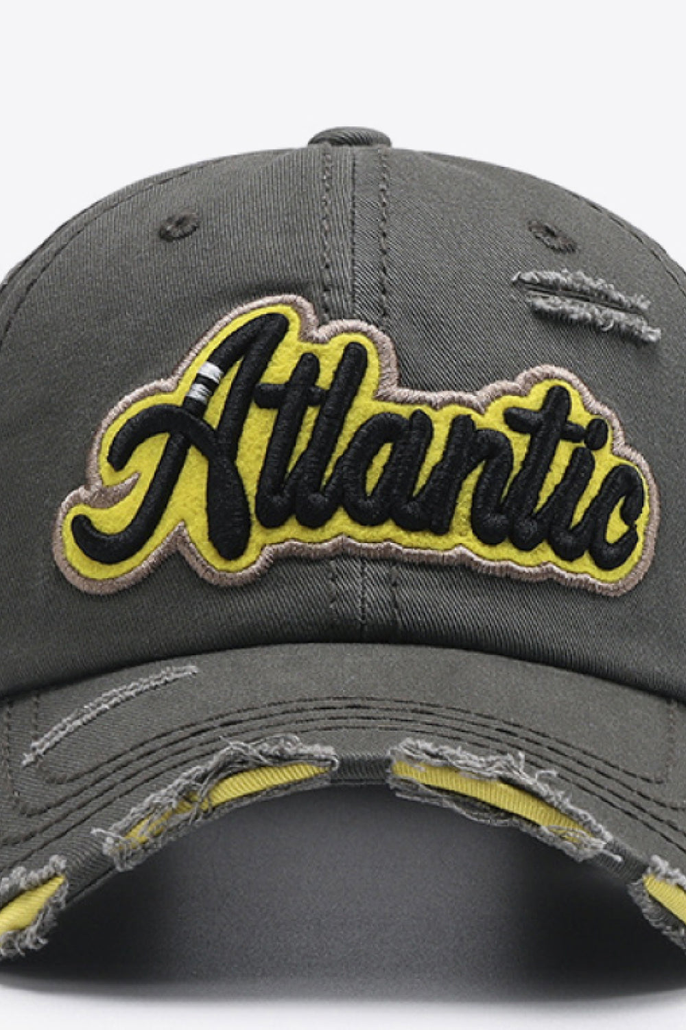 ATLANTIC Graphic Distressed Baseball Cap-Teresa&#39;s Fashionista LLC