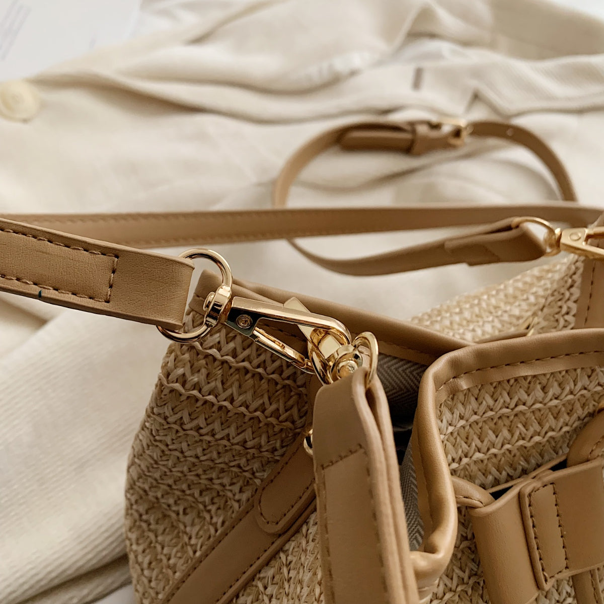 Straw Braided Shoulder Bag-Teresa&#39;s Fashionista LLC