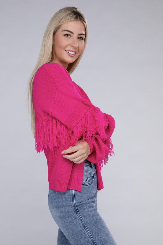 Tassel Open Cardigan-Teresa&#39;s Fashionista LLC