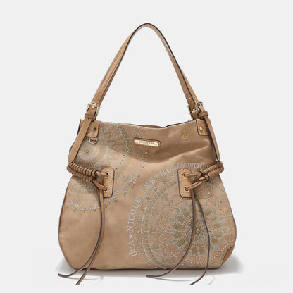 Nicole Lee USA Side Braided Tassel Inlaid Rhinestone Embroidery Hobo Bag-Teresa&#39;s Fashionista LLC