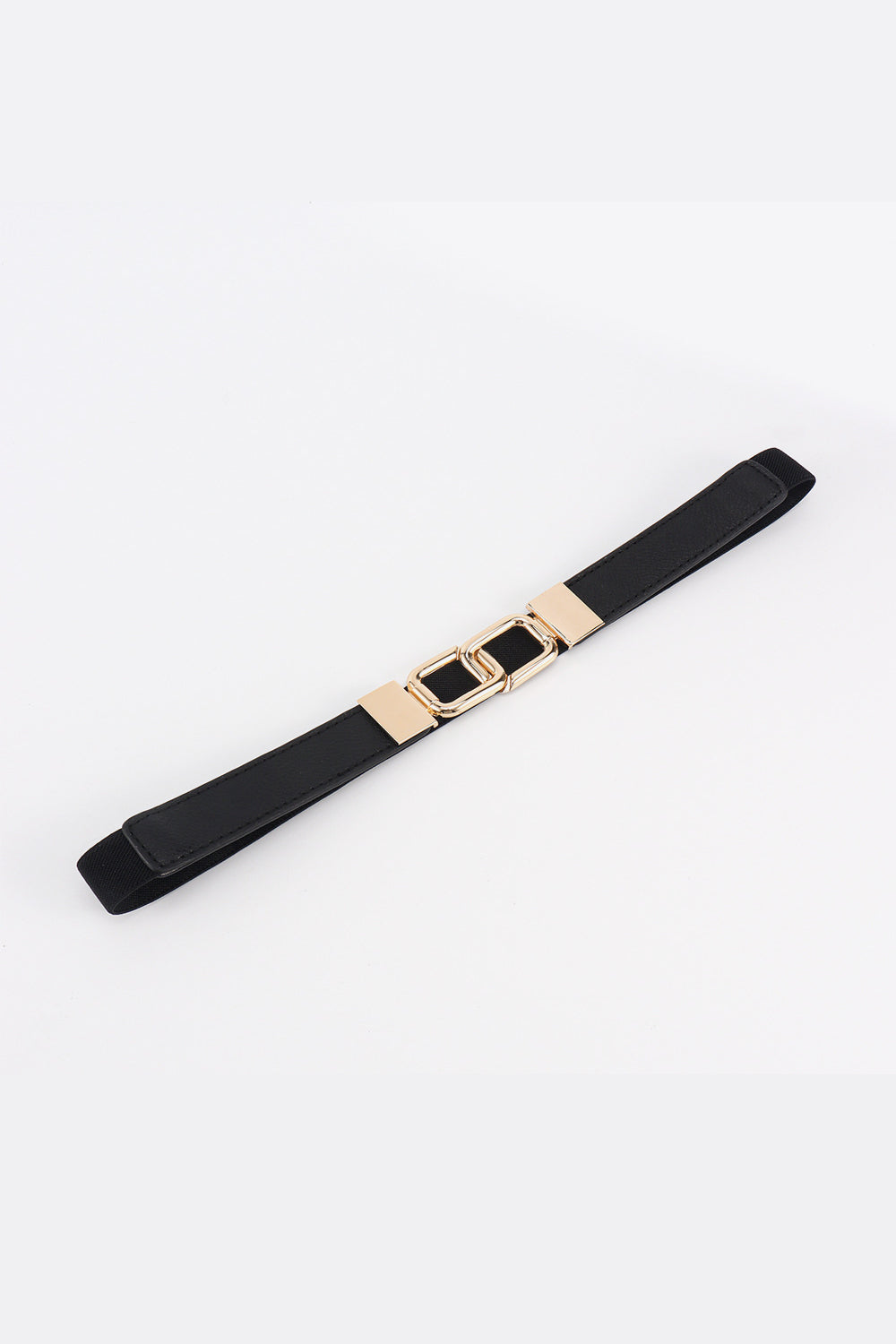 Geometric Double Buckle Elastic Belt-Teresa&#39;s Fashionista LLC