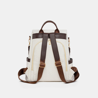 PU Leather Adjustable Straps Backpack Bag-Teresa&#39;s Fashionista LLC