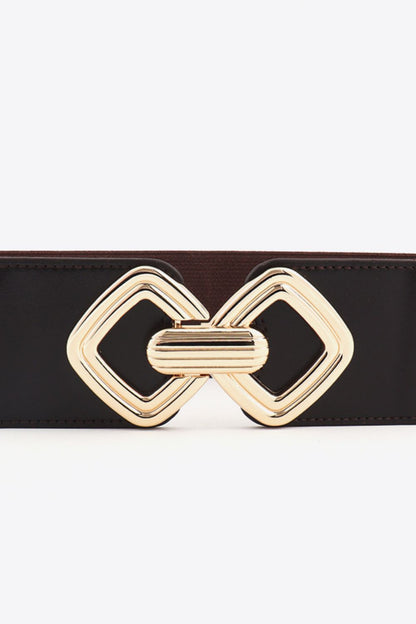 Geometric Buckle Elastic Wide Belt-Teresa&#39;s Fashionista LLC