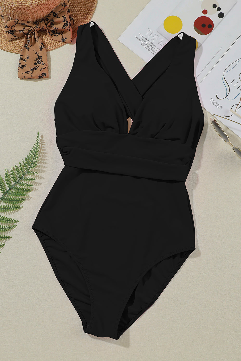 Crisscross Wide Strap One-Piece Swimwear-Teresa&#39;s Fashionista LLC