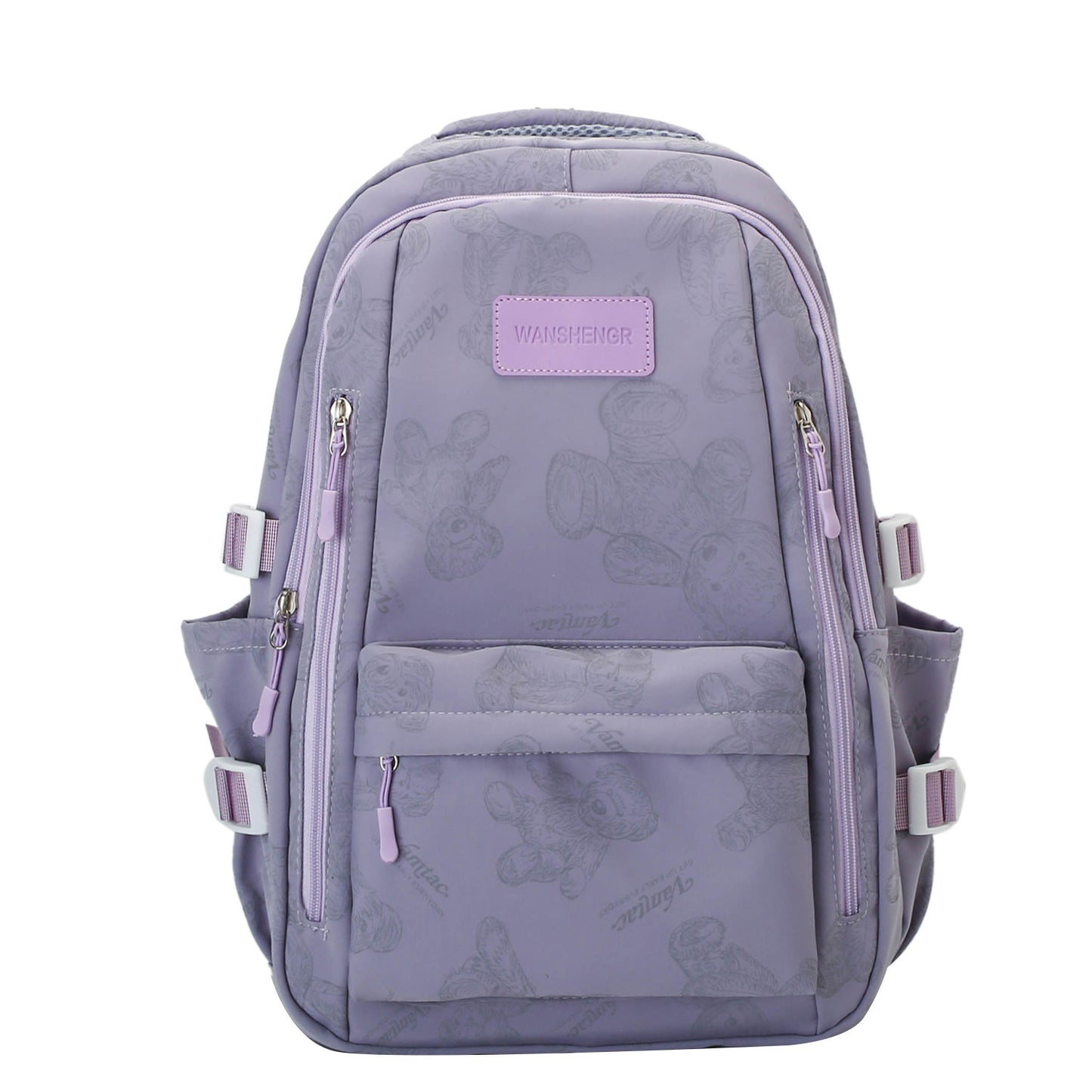 Cute Bears Print Backpack Fashion Versatile Large Capacity Travel Bags Women Junior High School Students Schoolbag Girls Campus Bag-Teresa&#39;s Fashionista LLC