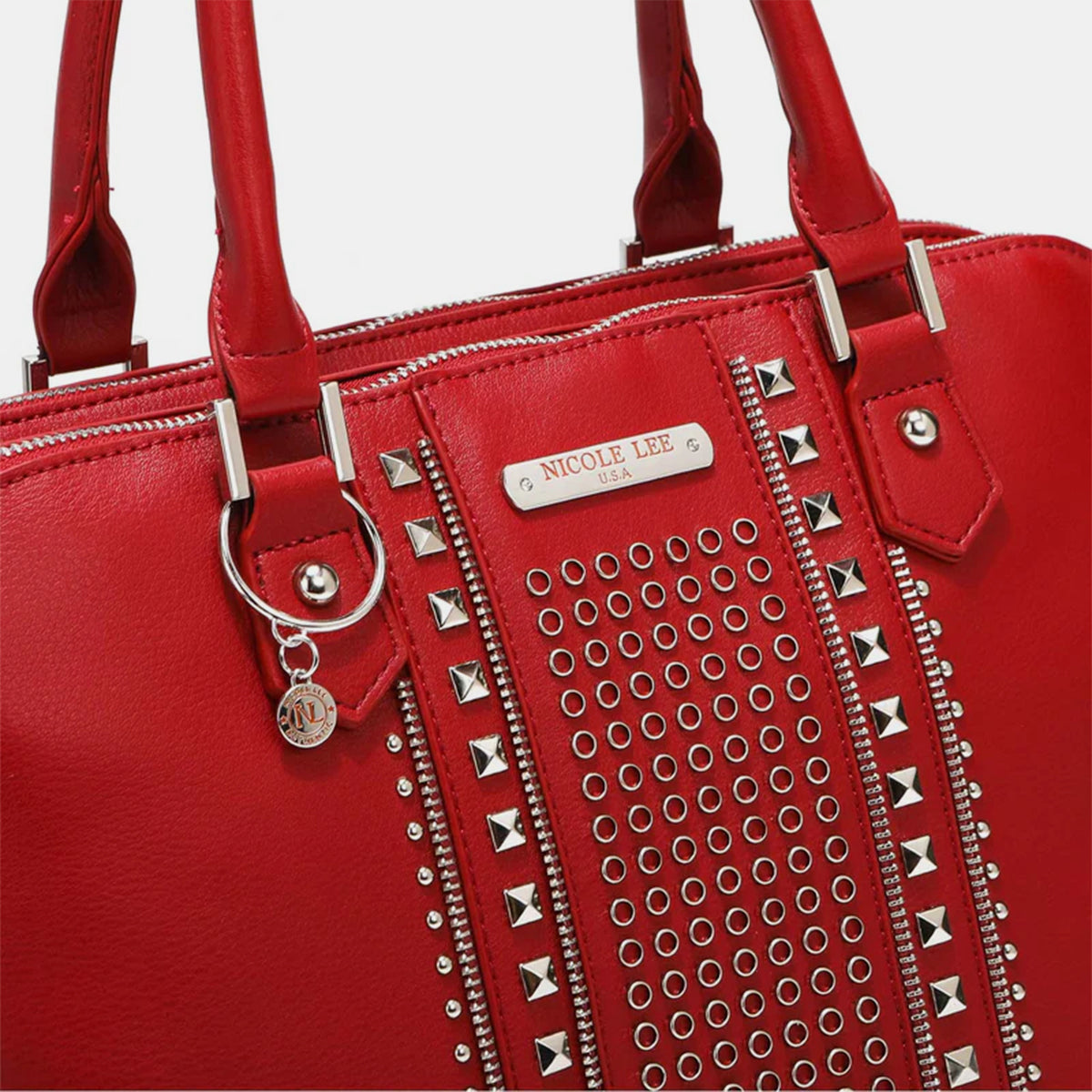 Nicole Lee USA Studded Decor Handbag-Teresa&#39;s Fashionista LLC