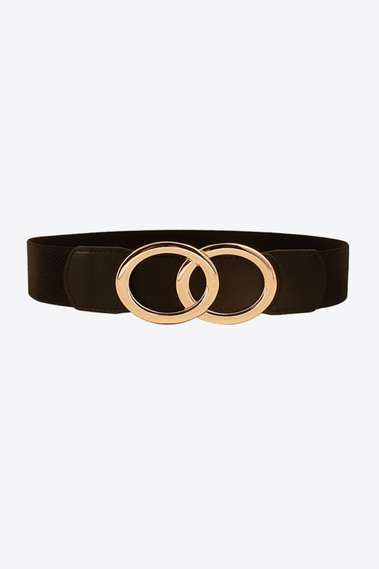 Zinc Alloy Buckle Elastic PU Belt-Teresa&#39;s Fashionista LLC