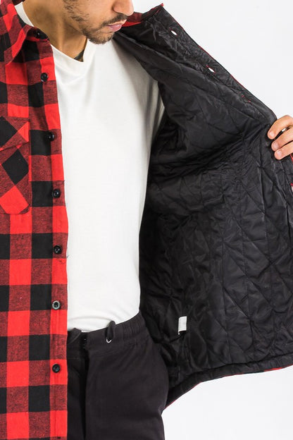 Mens Quilted Padded Flannel-Teresa&#39;s Fashionista LLC