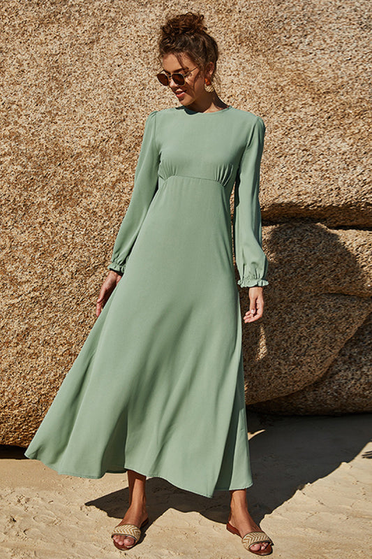 Puff Sleeve Flounce Dress - Teresa's Fashionista LLC