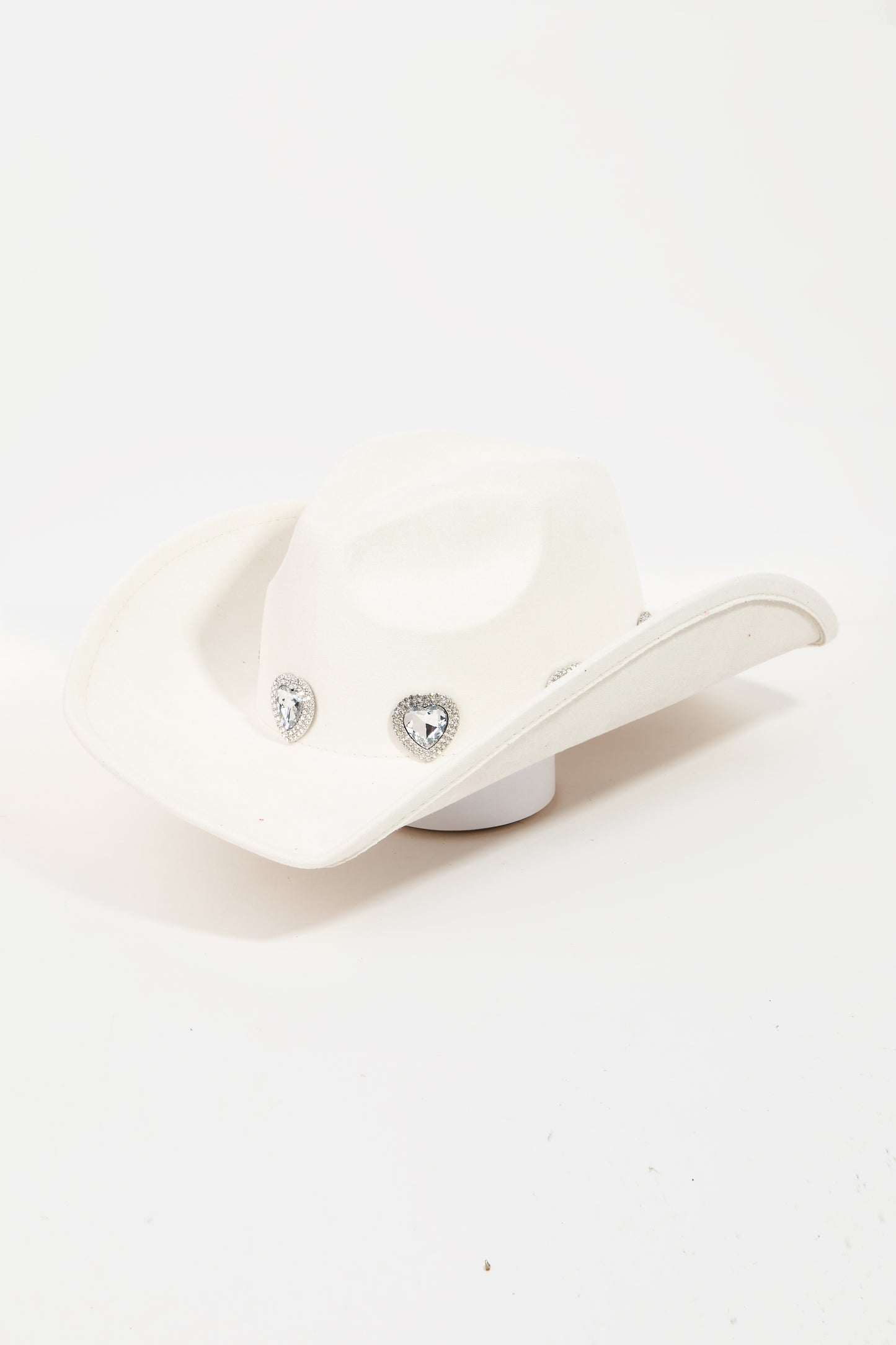 Fame Rhinestone Pave Heart Cowboy Hat-Teresa&#39;s Fashionista LLC