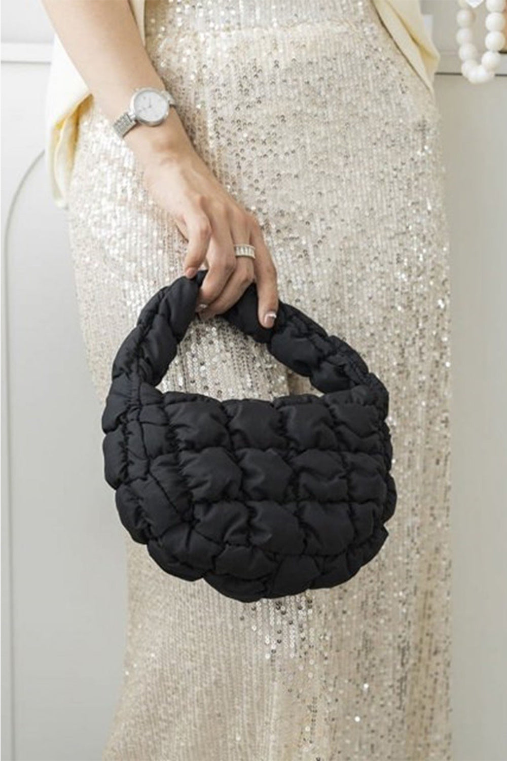 Zenana Quilted Micro Puffy Handbag-Teresa&#39;s Fashionista LLC