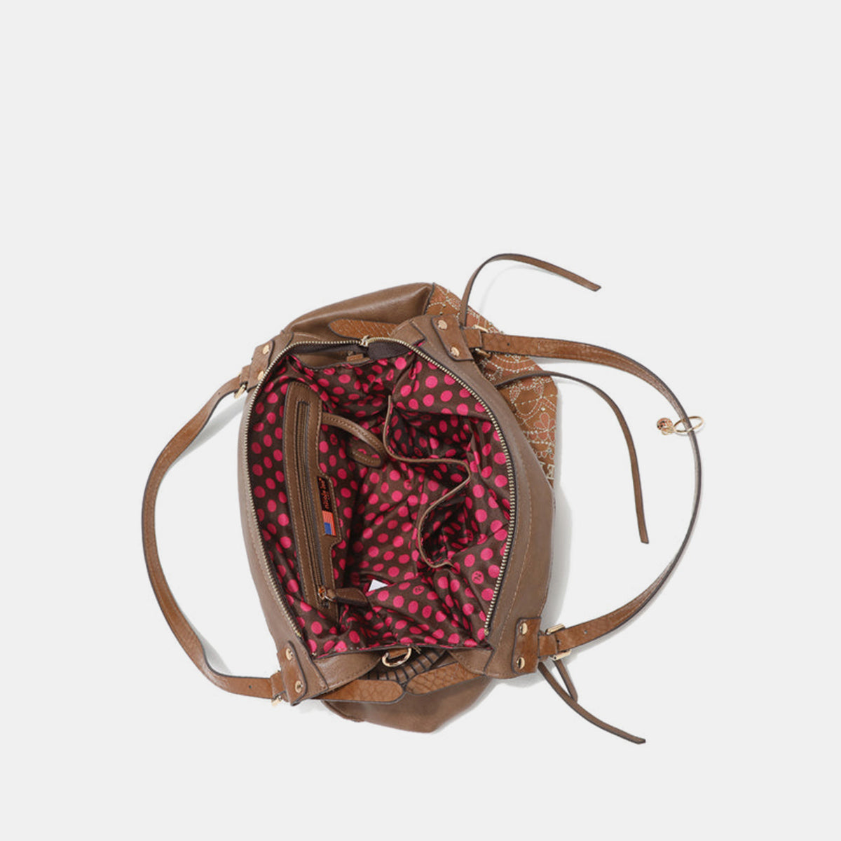 Nicole Lee USA Side Braided Tassel Inlaid Rhinestone Embroidery Hobo Bag-Teresa&#39;s Fashionista LLC