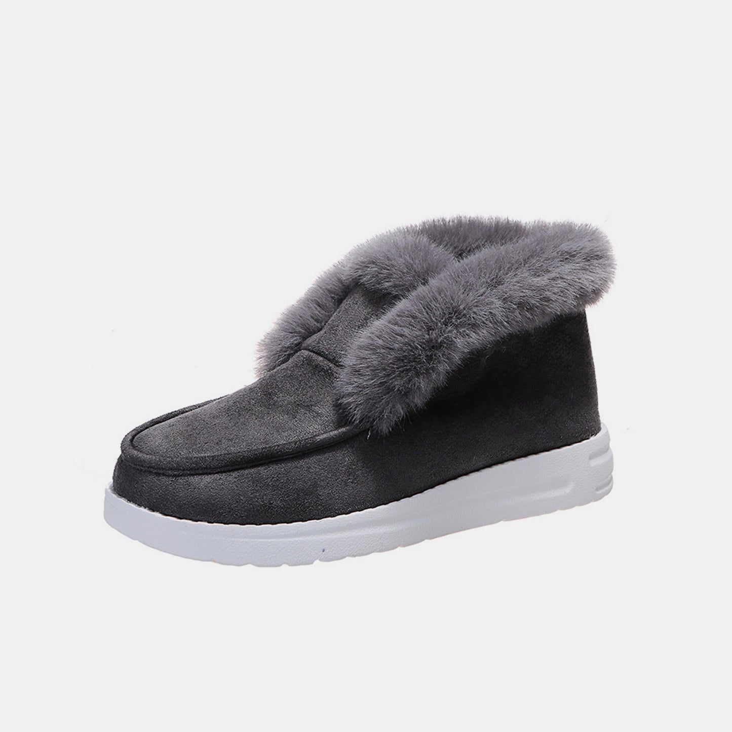 Furry Suede Snow Boots-Teresa&#39;s Fashionista LLC