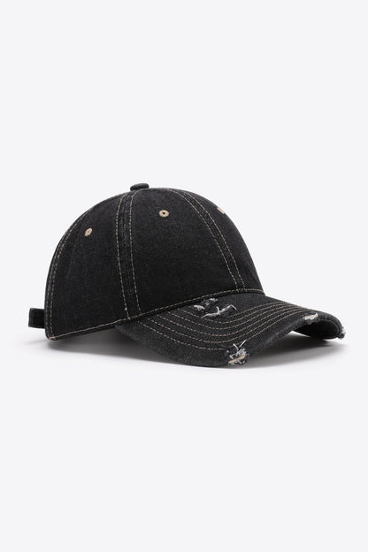 Distressed Adjustable Baseball Cap-Teresa&#39;s Fashionista LLC