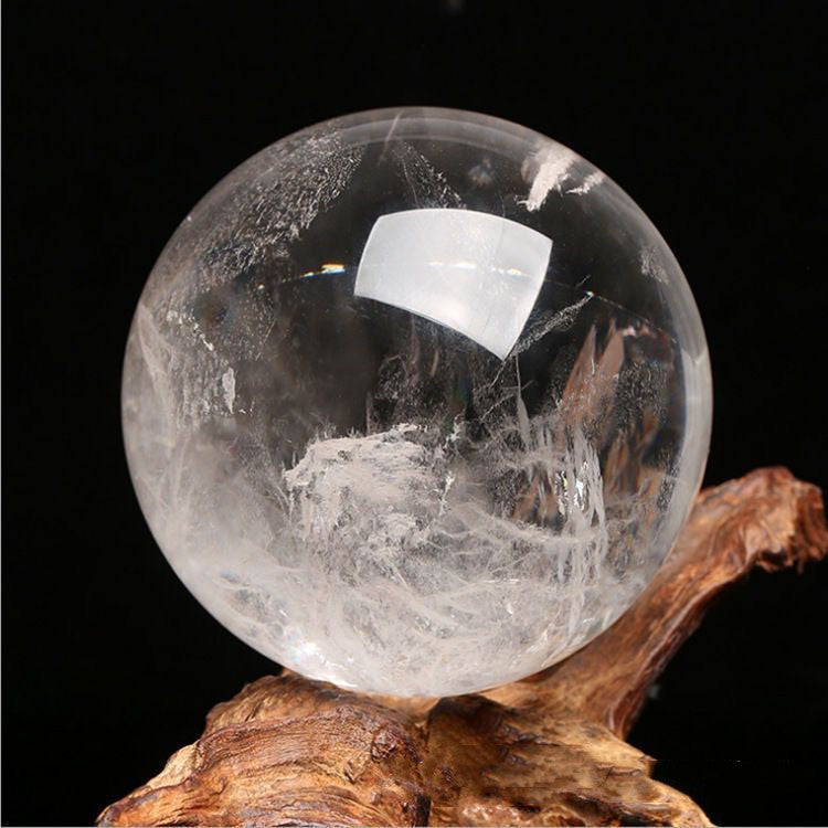 Natural White Crystal Ball Rough Polished Home Decoration-Teresa&#39;s Fashionista LLC