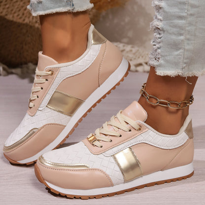 Lace-Up PU Leather Sneakers-Teresa&#39;s Fashionista LLC