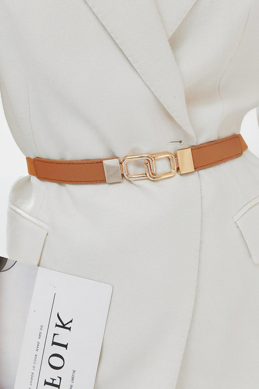 Geometric Double Buckle Elastic Belt-Teresa&#39;s Fashionista LLC