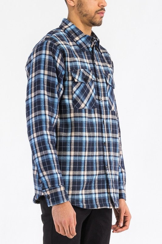 Mens Quilted Padded Flannel-Teresa&#39;s Fashionista LLC