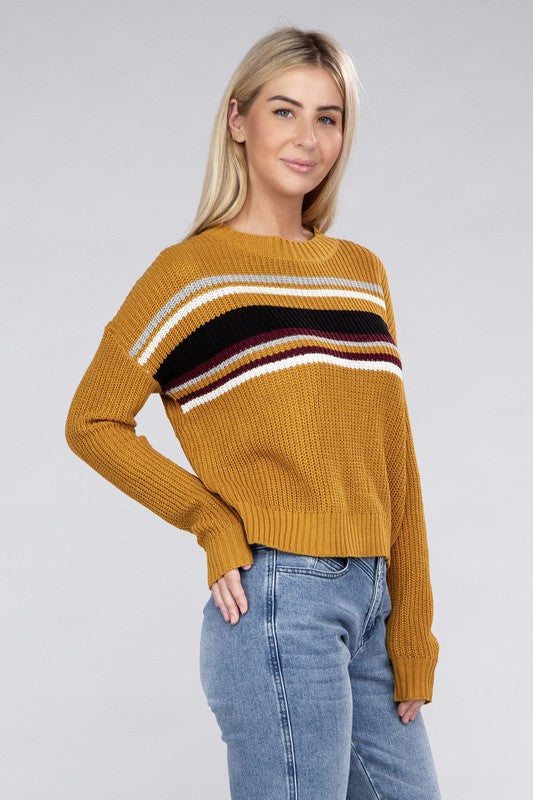 Striped Pullover Sweater-Teresa&#39;s Fashionista LLC