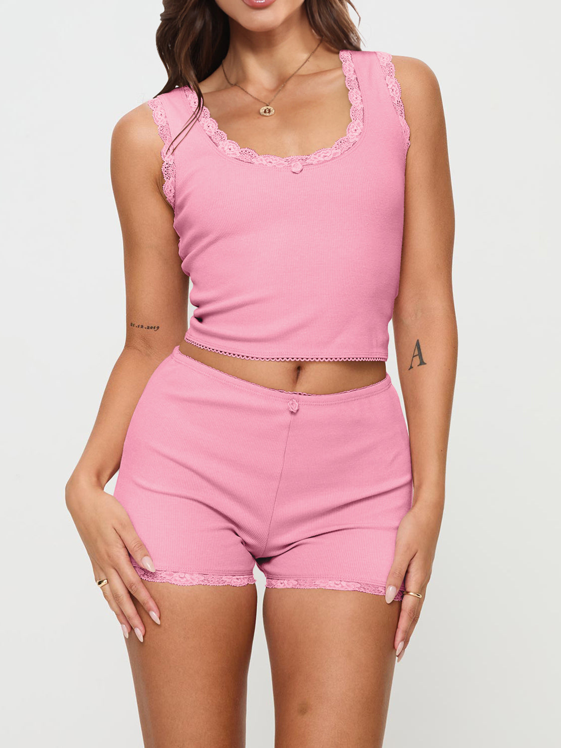 Scoop Neck Wide Strap Top and Shorts Set-Teresa&#39;s Fashionista LLC