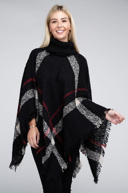 Turtleneck Knit Pancho-Teresa&#39;s Fashionista LLC