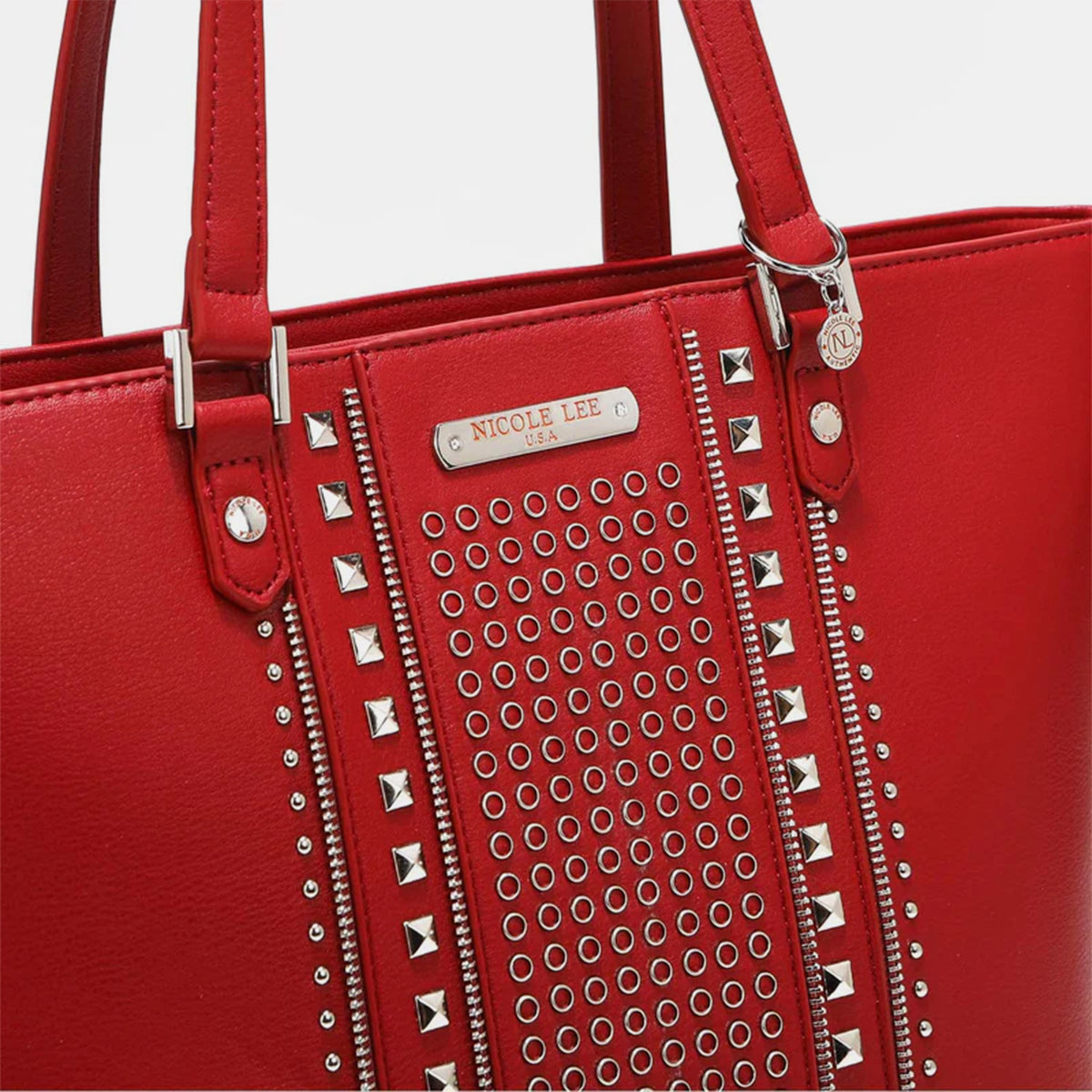 Nicole Lee USA Studded Decor Tote Bag-Teresa&#39;s Fashionista LLC