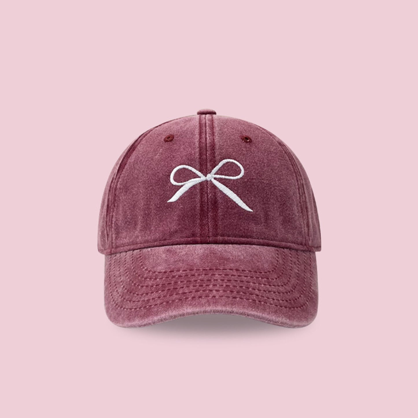 Bow Embroidered Adjustable Cap-Teresa&#39;s Fashionista LLC