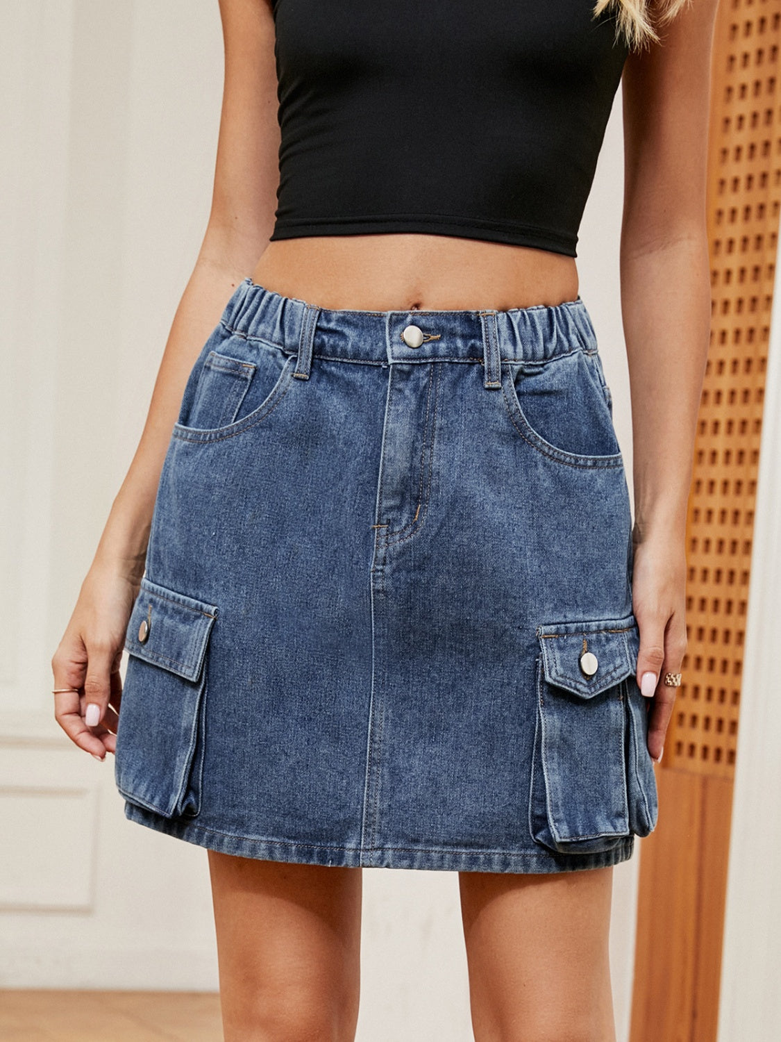 High Waist Denim Skirt-Teresa&#39;s Fashionista LLC