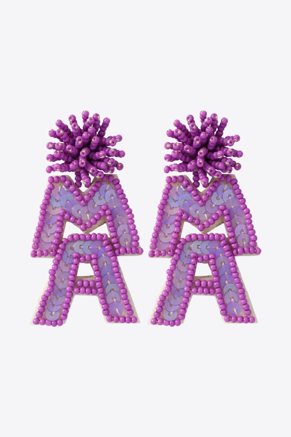 MAMA Beaded Dangle Earrings-Teresa&#39;s Fashionista LLC