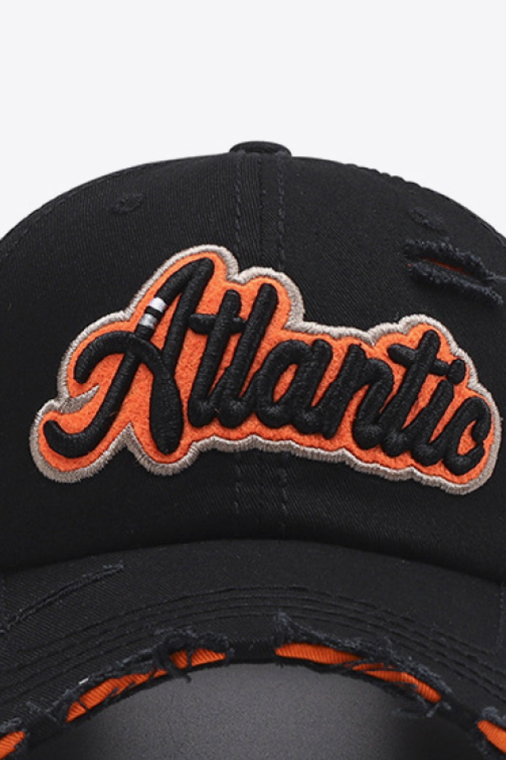 ATLANTIC Graphic Distressed Baseball Cap-Teresa&#39;s Fashionista LLC