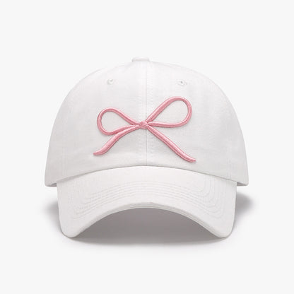 Bow Embroidered Cotton Baseball Cap-Teresa&#39;s Fashionista LLC