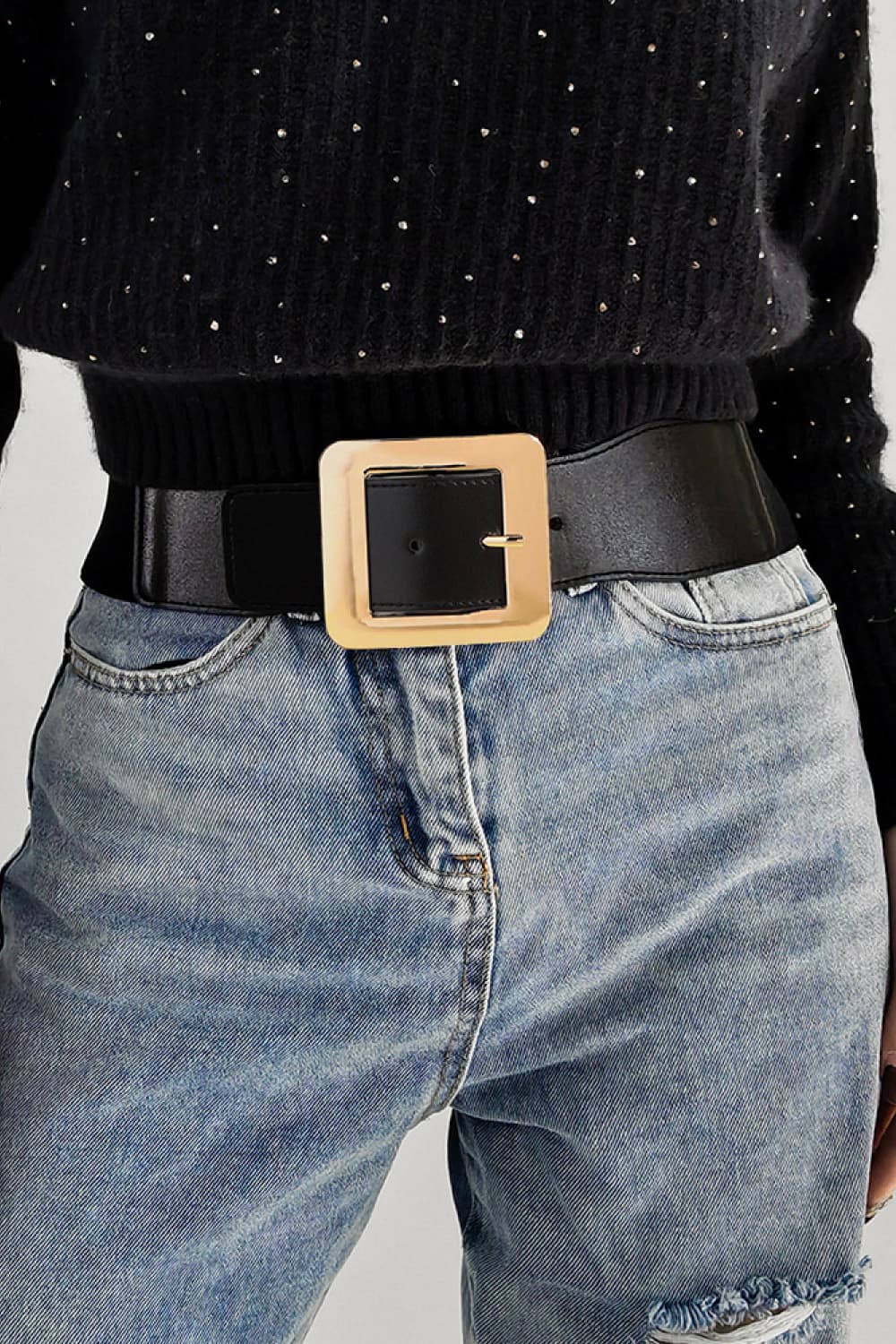 Alloy Buckle PU Leather Belt-Teresa&#39;s Fashionista LLC