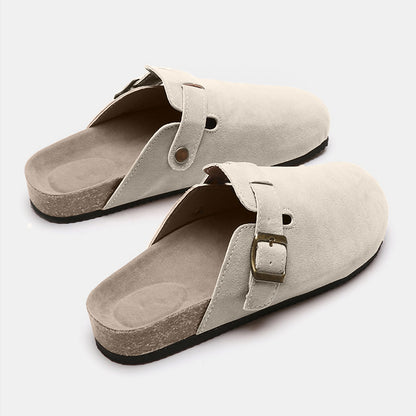 Suede Closed Toe Buckle Slide-Teresa&#39;s Fashionista LLC