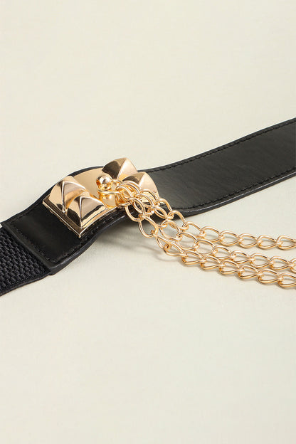 Elastic Belt with Chain-Teresa&#39;s Fashionista LLC