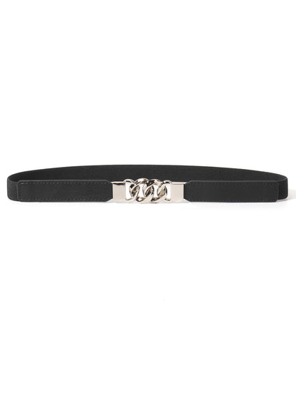 Zinc Alloy Buckle Elastic PU Belt-Teresa&#39;s Fashionista LLC