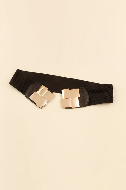 Geometric Buckle Elastic Wide Belt-Teresa&#39;s Fashionista LLC