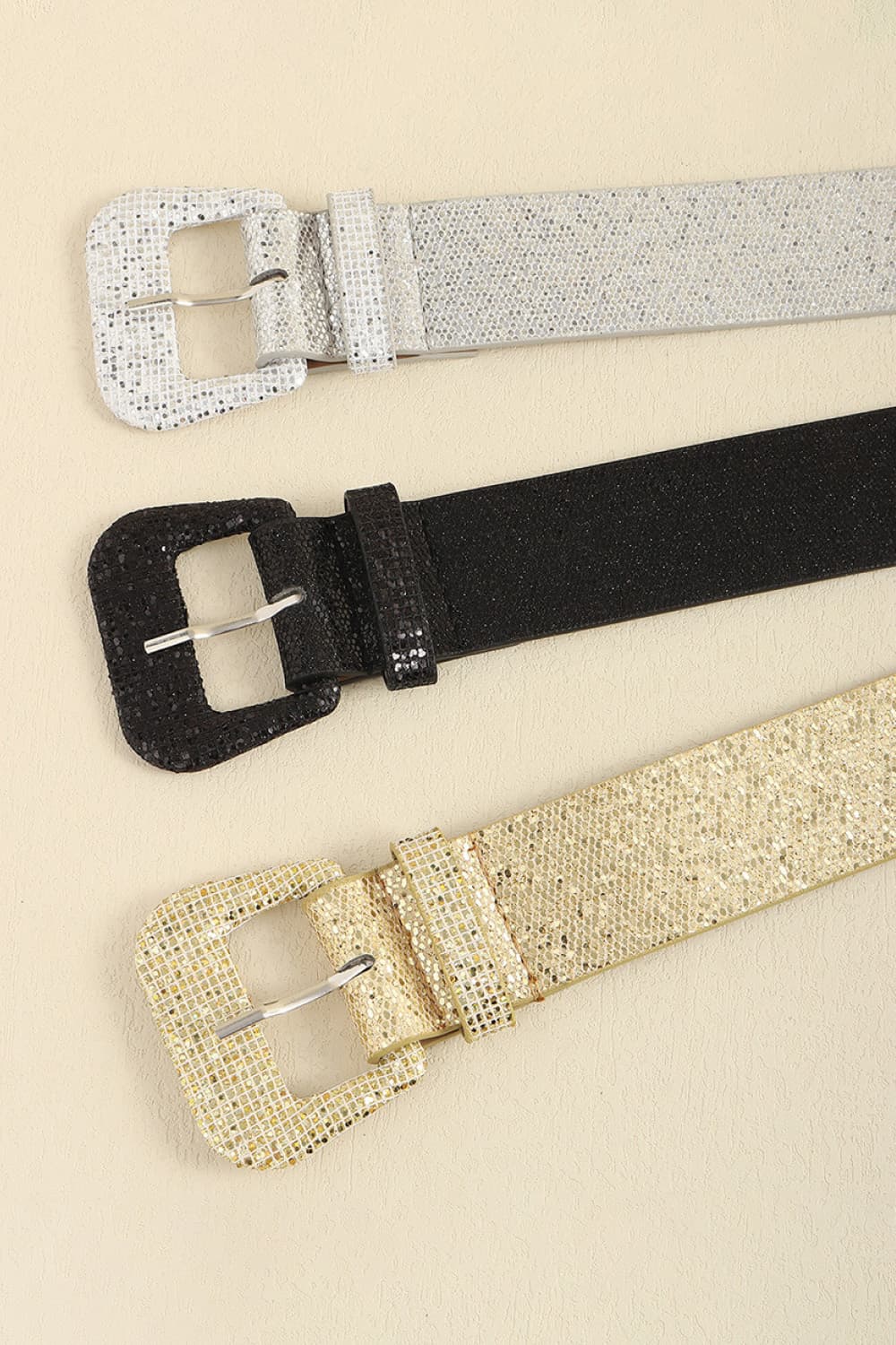 Glitter PU Leather Belt-Teresa&#39;s Fashionista LLC