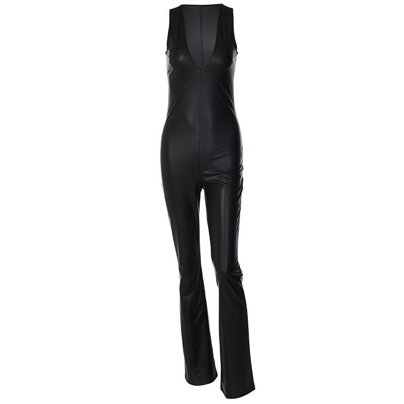 European And American Sleeveless Slim Jumpsuit Women-Teresa&#39;s Fashionista LLC