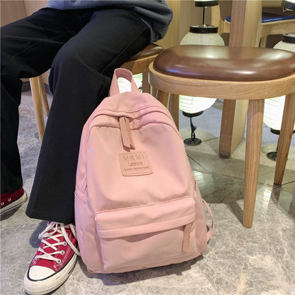 Solid Backpack For Men And Women Korean Version Junior High School Students Schoolbag Outdoor Large Capacity Travel Bags-Teresa&#39;s Fashionista LLC