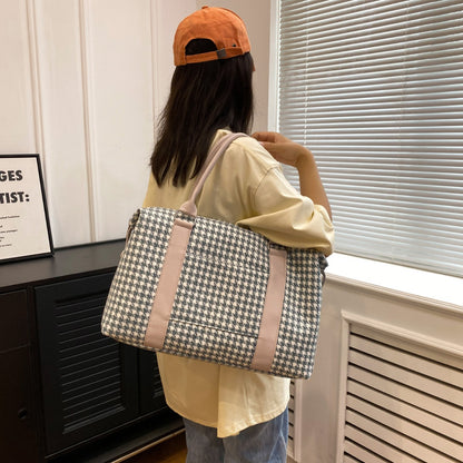 Houndstooth Canvas Travel Bag-Teresa&#39;s Fashionista LLC