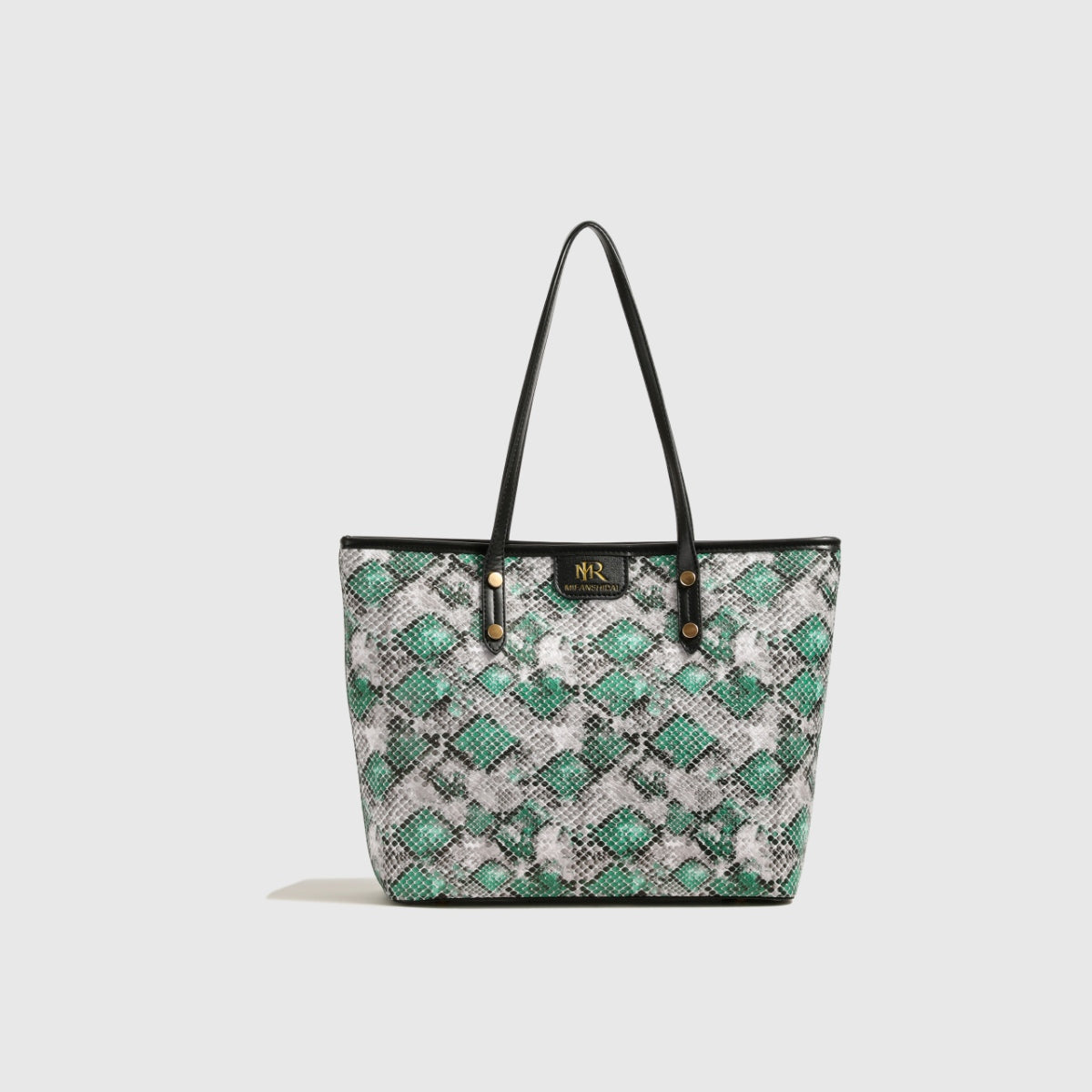 Snakeskin Print PU Leather Tote Bag-Teresa&#39;s Fashionista LLC