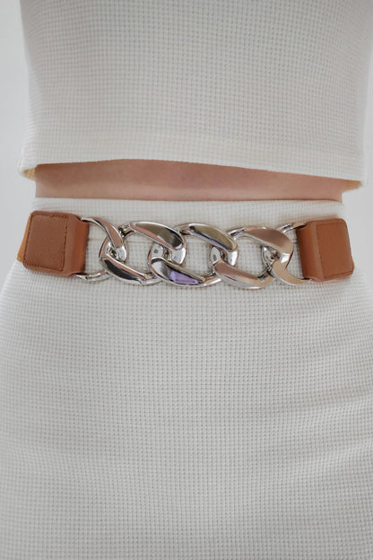 Chain Detail Elastic Belt-Teresa&#39;s Fashionista LLC