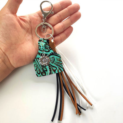 Turquoise Fringe Detail Key Chain-Teresa&#39;s Fashionista LLC