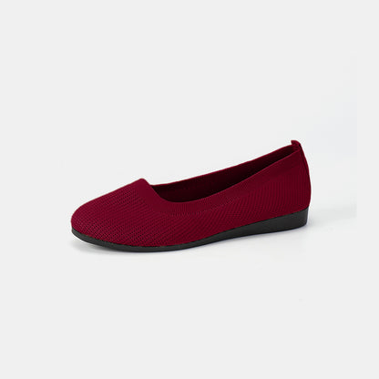 Round Toe Knit Ballet Flats-Teresa&#39;s Fashionista LLC