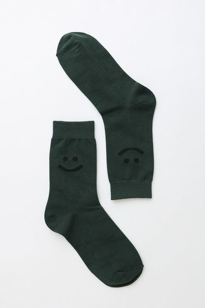 Smiley Face Crew Socks-Teresa&#39;s Fashionista LLC