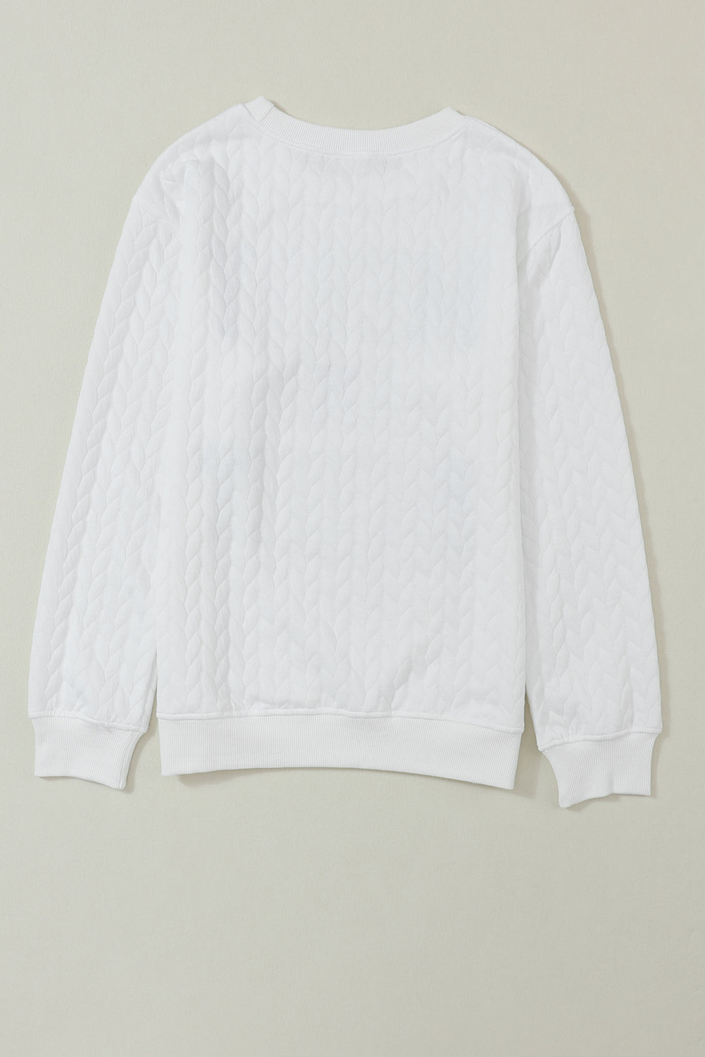 White Merry And Bright Cable Knit Pullover Sweatshirt-Teresa&#39;s Fashionista LLC