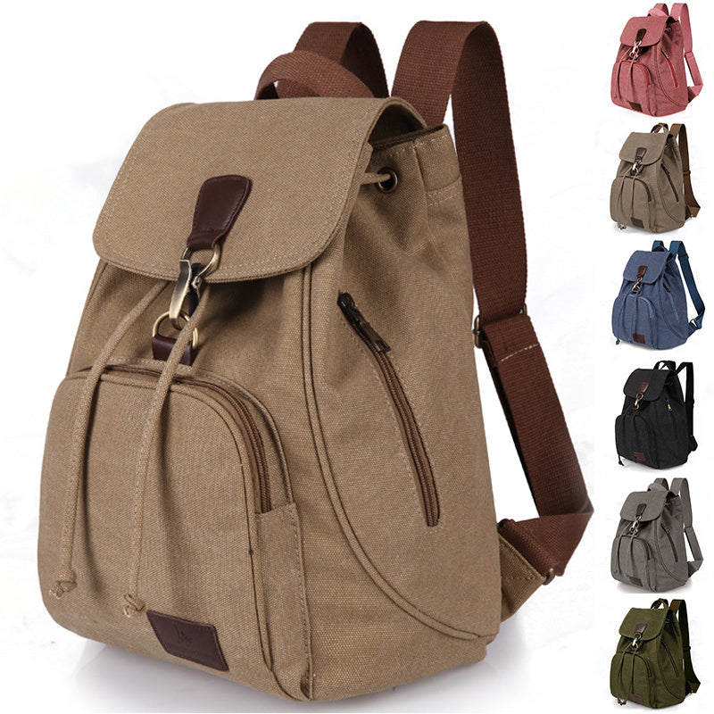 Women's Canvas Backpack Vintage Students School Bags-Teresa&#39;s Fashionista LLC